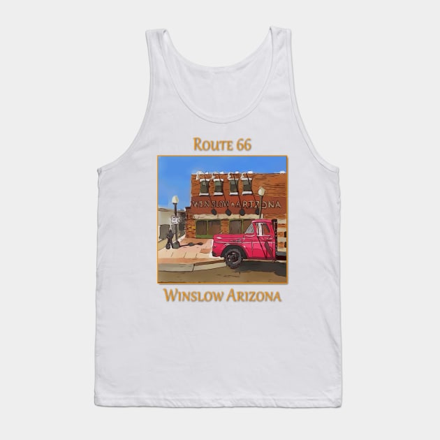 Corner in Winslow Arizona, Route 66, Eagles song Take it Easy Tank Top by WelshDesigns